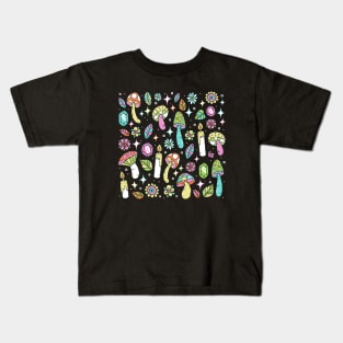 Magic Mushroom Forest Pattern Kids T-Shirt